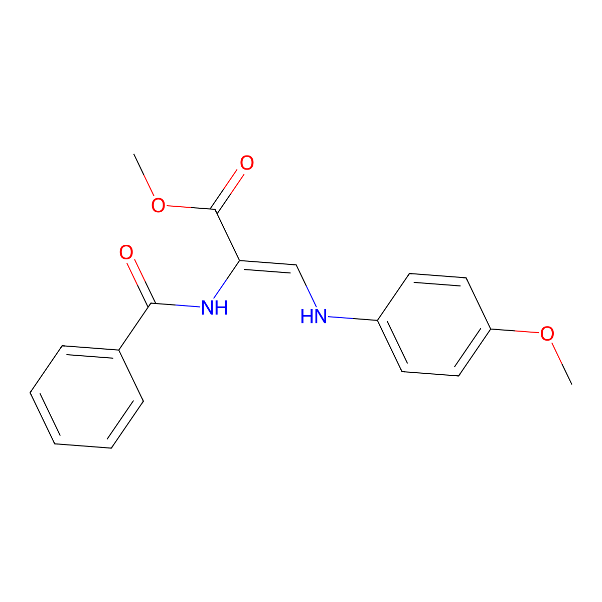 Methyl 2-(benzoylamino)-3-(4-methoxyanilino)acrylate molecular structure, CAS 259810-97-4