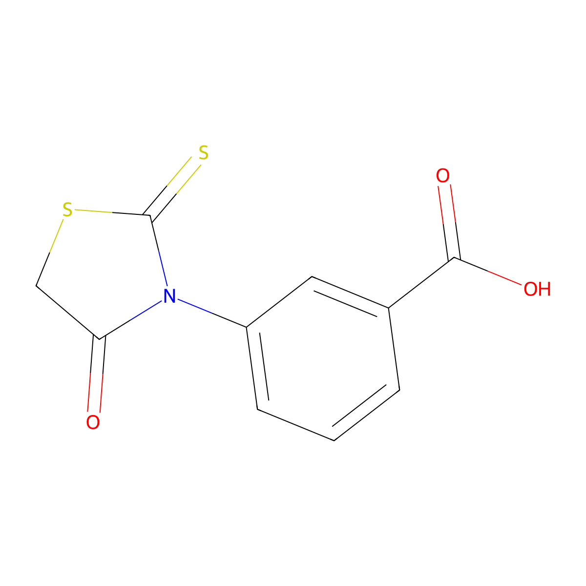 3-(4-Oxo-2-thioxothiazolidin-3-yl)benzoic acid molecular structure, CAS 259812-55-0