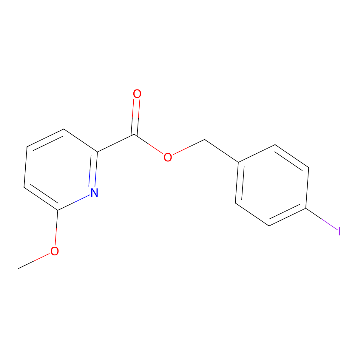 (4-Iodophenyl)methyl 6-methoxypyridine-2-carboxylate molecular structure, CAS 2598164-15-7