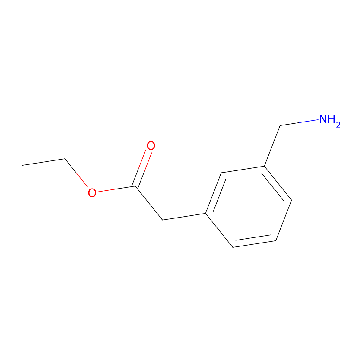 Ethyl 2-[3-(aminomethyl)phenyl]acetate molecular structure, CAS 259818-63-8