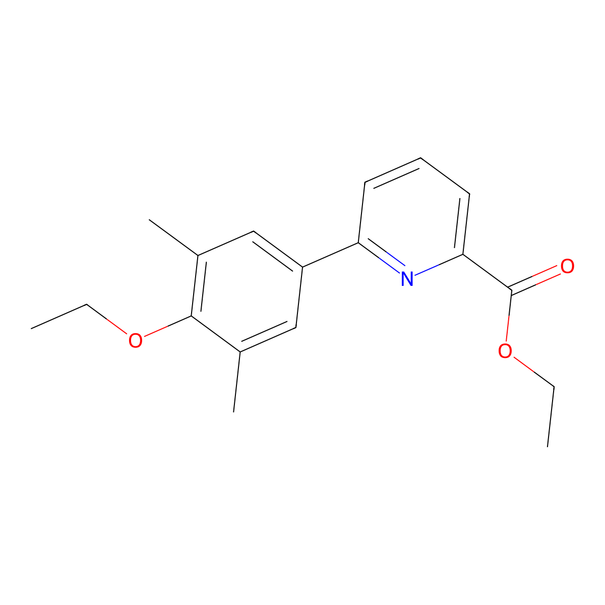 Ethyl 6-(4-ethoxy-3,5-dimethylphenyl)-2-pyridinecarboxylate molecular structure, CAS 2598243-26-4