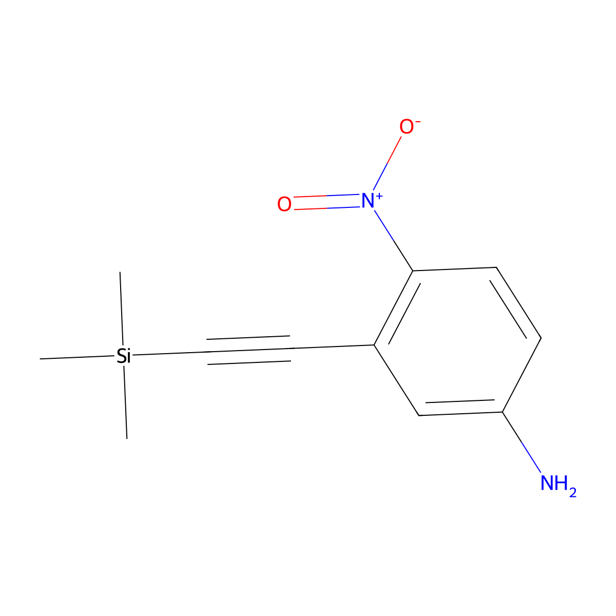 4-Nitro-3-((trimethylsilyl)ethynyl)aniline molecular structure, CAS 2598492-69-2