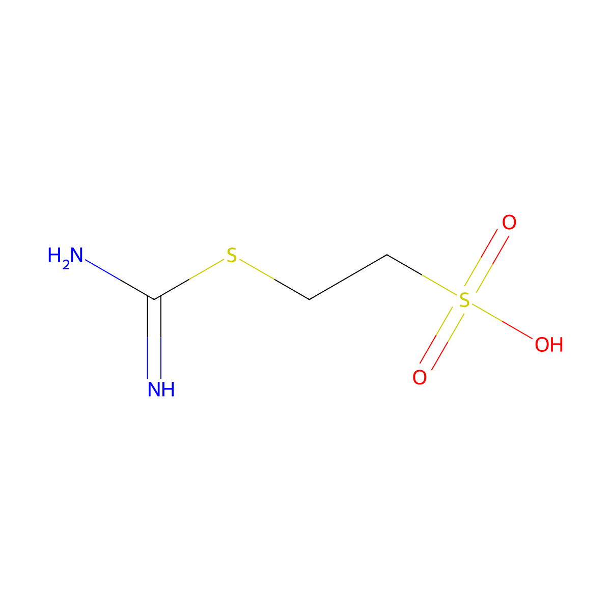 2-(Carbamimidoylsulfanyl)ethanesulfonic acid molecular structure, CAS 25985-57-3