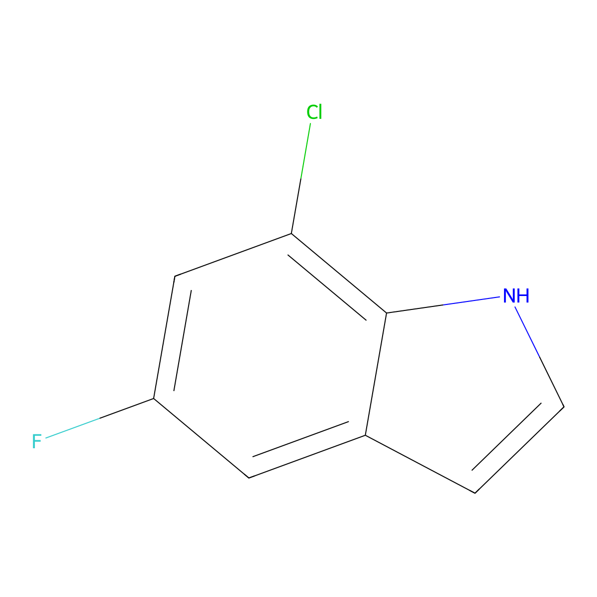 7-chloro-5-fluoro-1H-indole molecular structure, CAS 259860-01-0