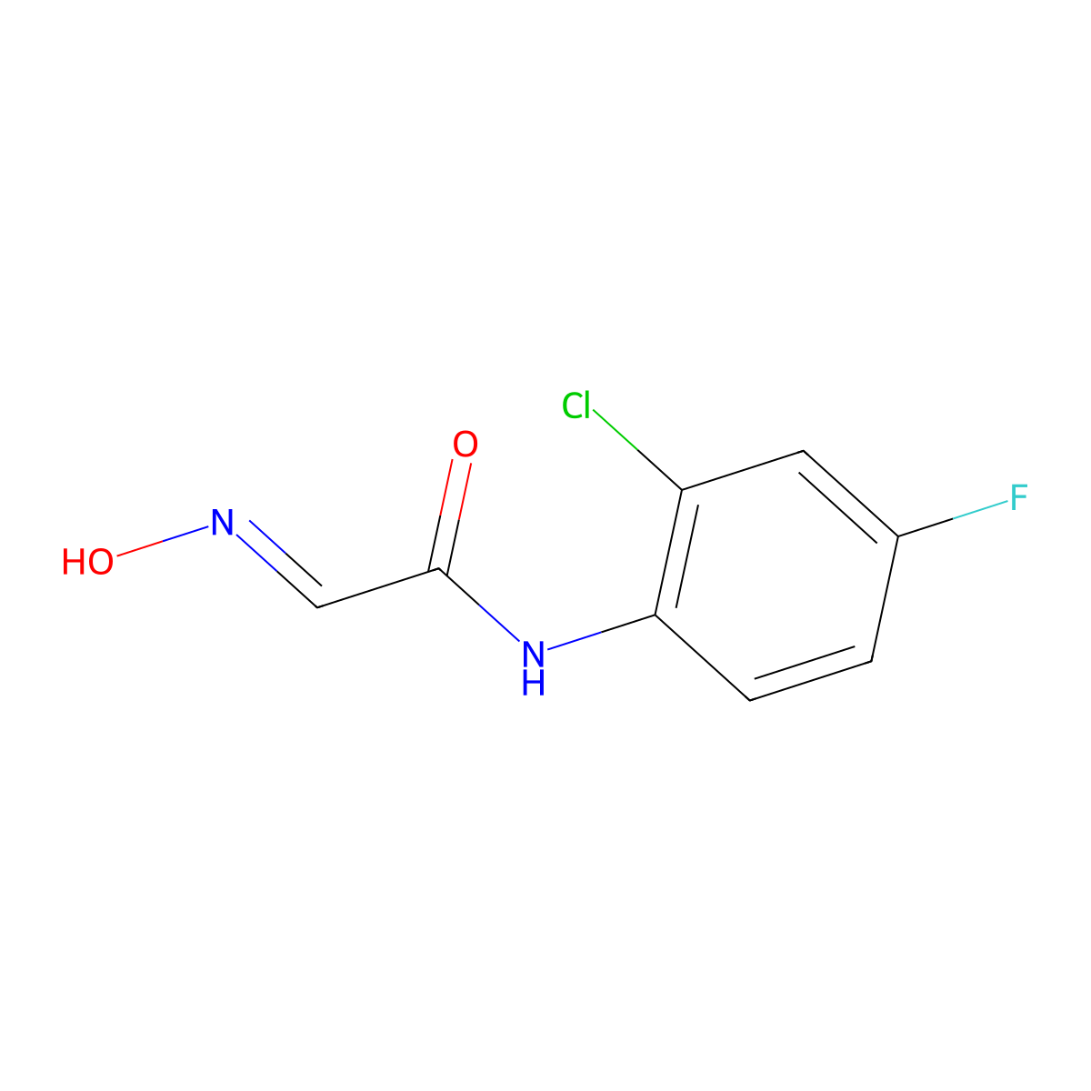 N-(2-chloro-4-fluorophenyl)-2-(N-hydroxyimino)acetamide molecular structure, CAS 259860-02-1