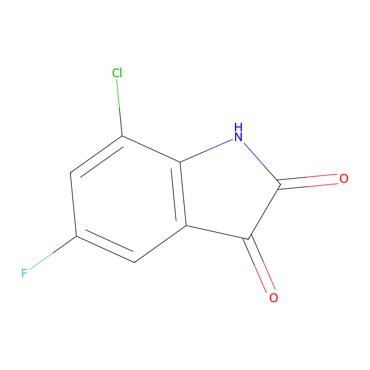 7-Chloro-5-fluoroindoline-2,3-dione molecular structure, CAS 259860-03-2