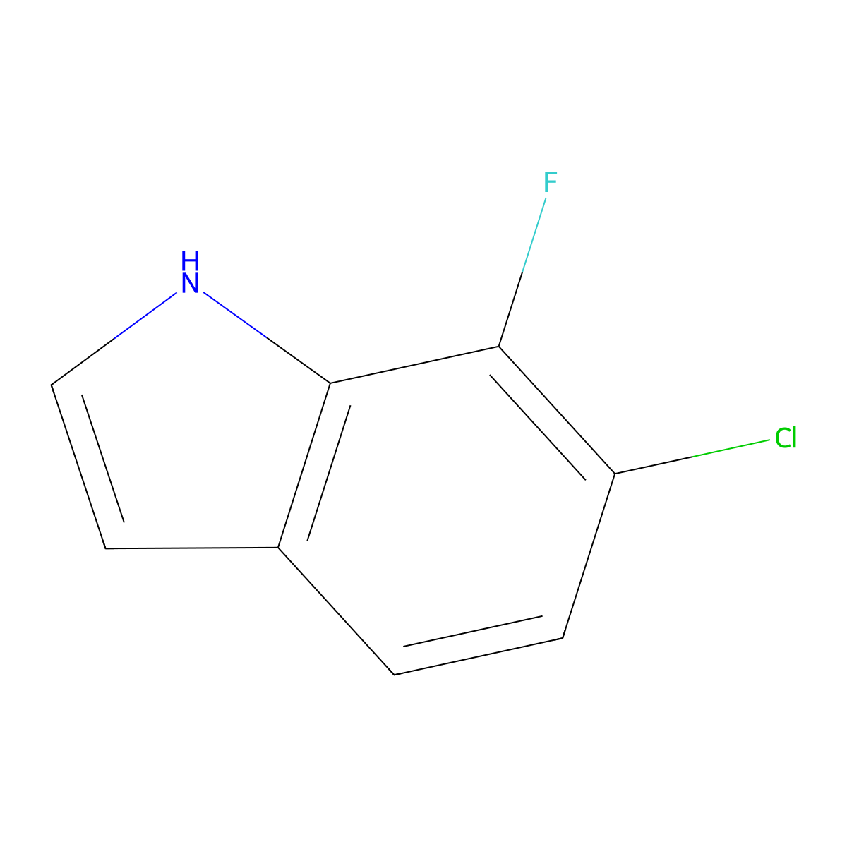 6-chloro-7-fluoro-1H-indole molecular structure, CAS 259860-04-3