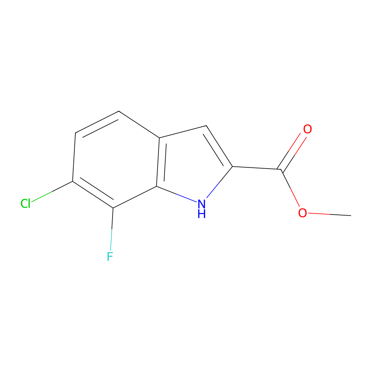 methyl 6-chloro-7-fluoro-1H-indole-2-carboxylate molecular structure, CAS 259860-06-5