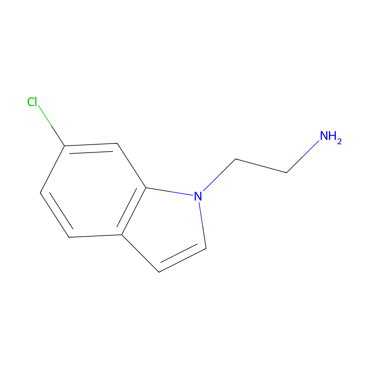 2-(6-chloro-1H-indol-1-yl)ethanamine molecular structure, CAS 259860-27-0