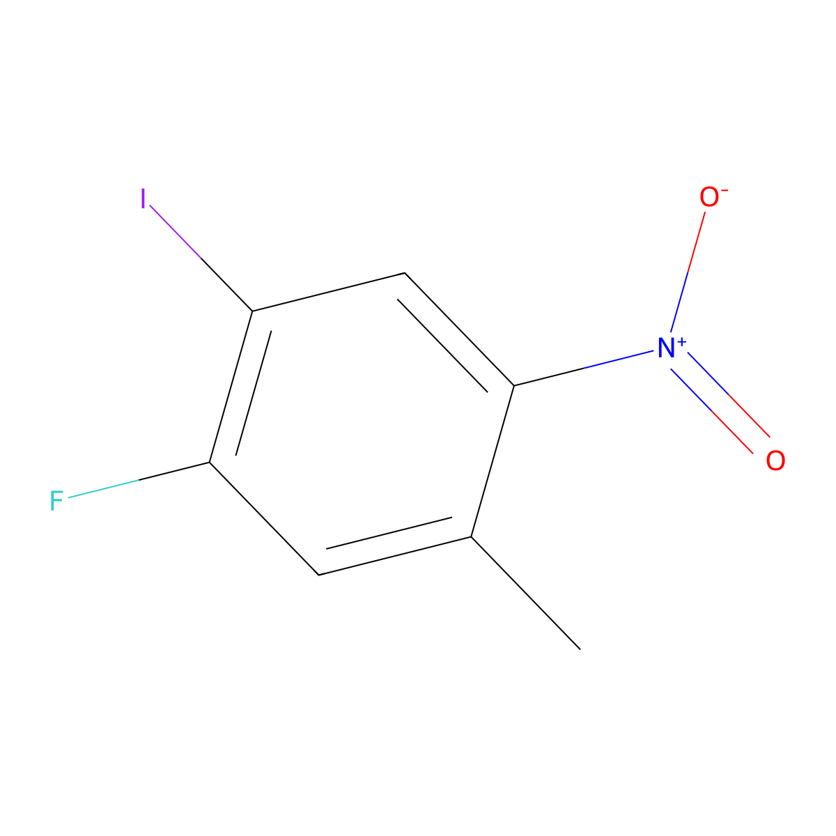 1-Fluoro-2-iodo-5-methyl-4-nitrobenzene molecular structure, CAS 259860-34-9