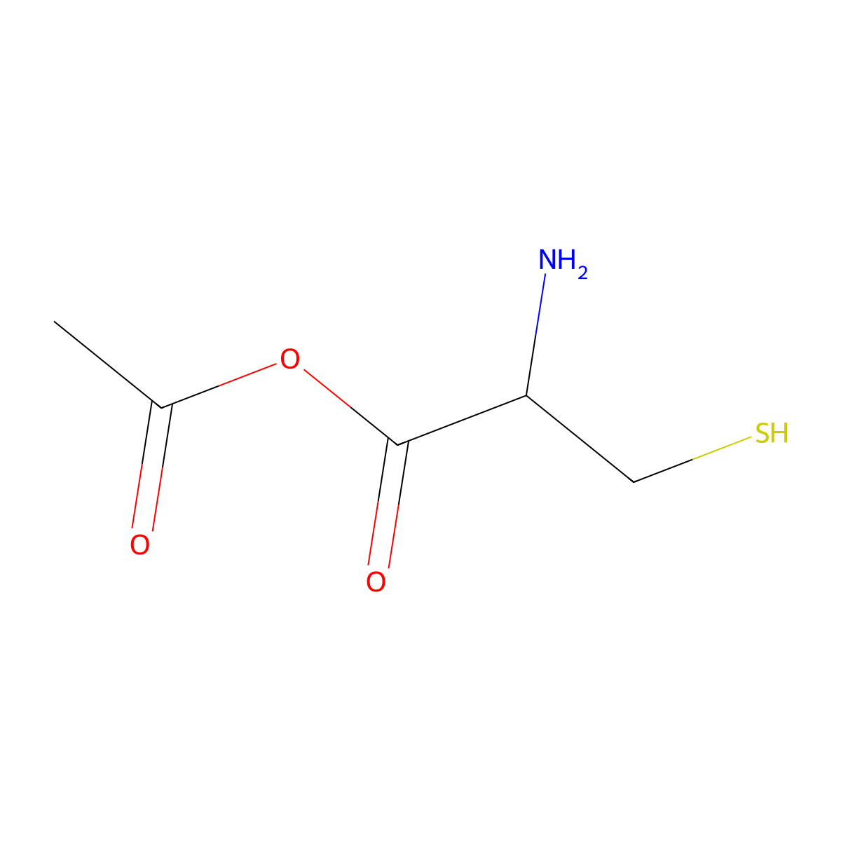 Acetyl l-cysteinate molecular structure, CAS 25988-61-8