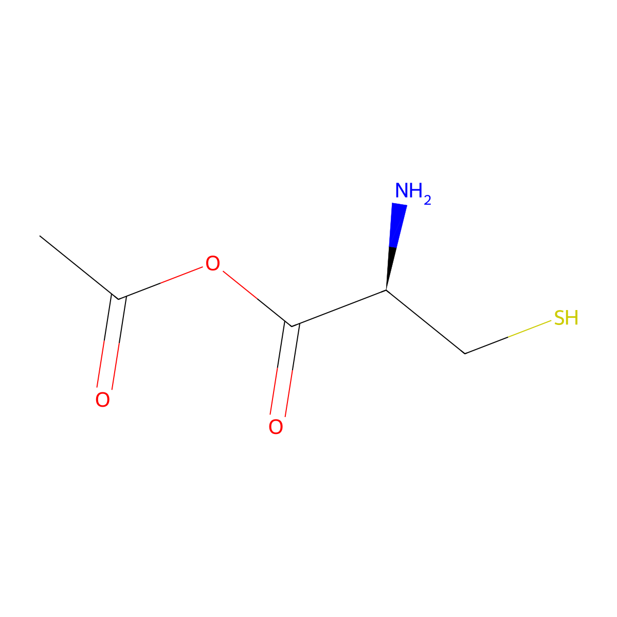 Acetyl l-cysteinate molecular structure, CAS 25988-61-8