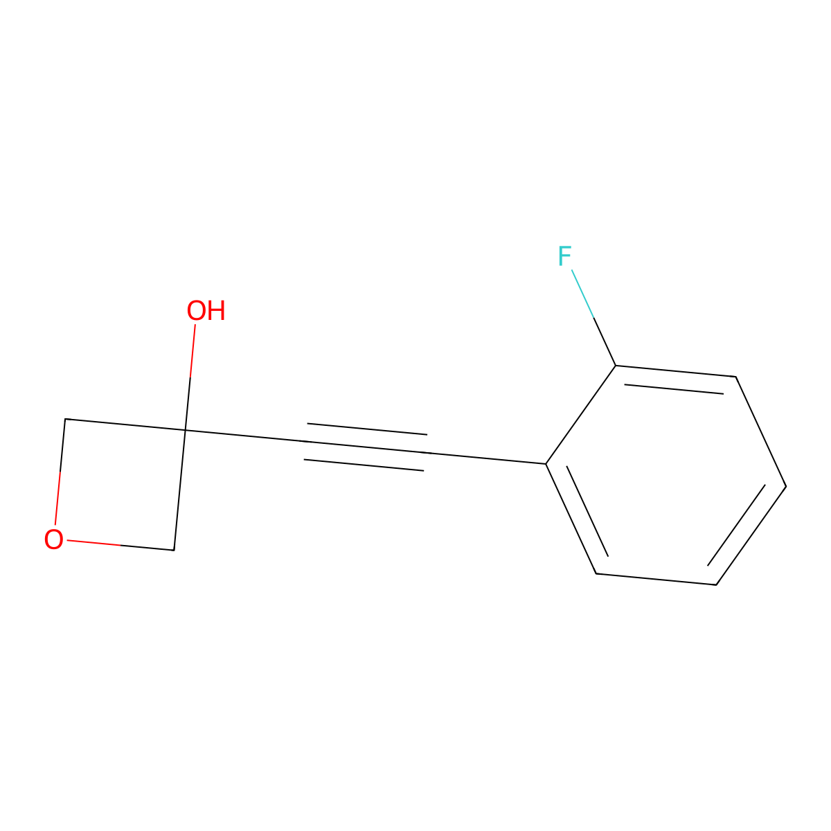 3-[2-(2-Fluorophenyl)ethynyl]-3-oxetanol molecular structure, CAS 2598986-94-6