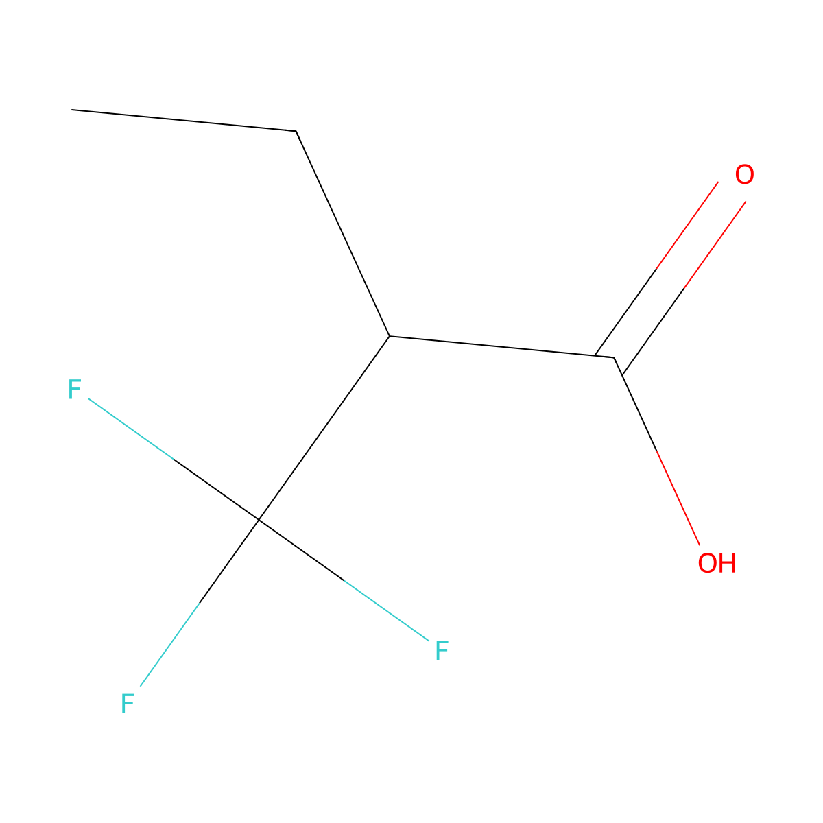 2-(Trifluoromethyl)butanoic acid molecular structure, CAS 2599097-73-9