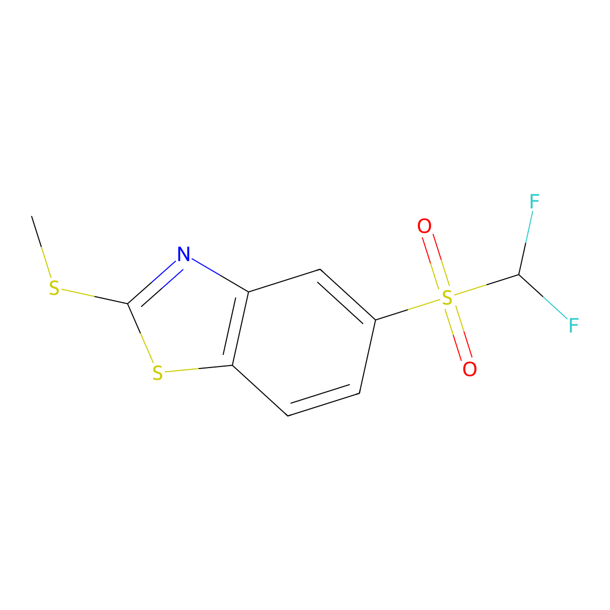 5-(Difluoromethylsulfonyl)-2-(methylthio)benzothiazole molecular structure, CAS 25991-39-3