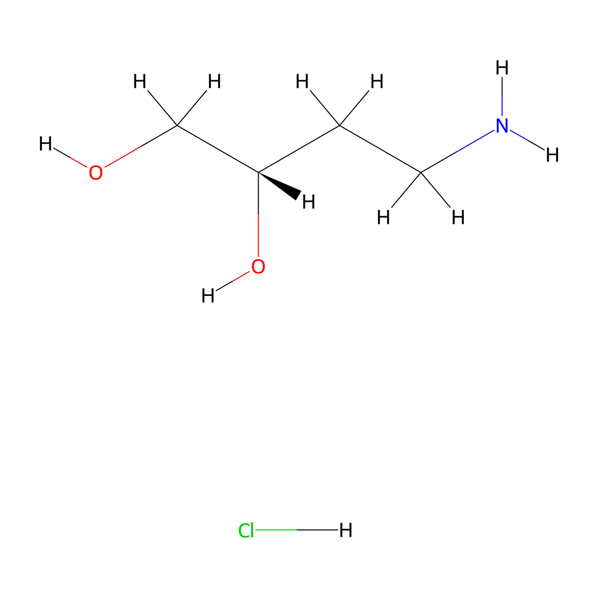 (2S)-4-aminobutane-1,2-diol hydrochloride molecular structure, CAS 2599159-92-7