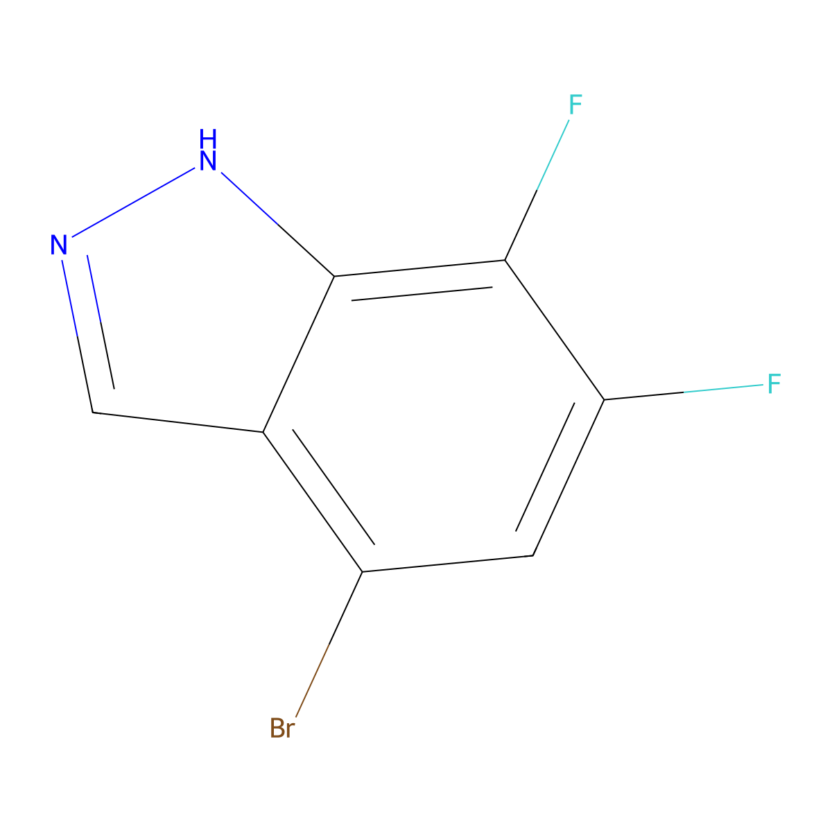 4-Bromo-6,7-difluoro-1H-indazole molecular structure, CAS 2599290-42-1