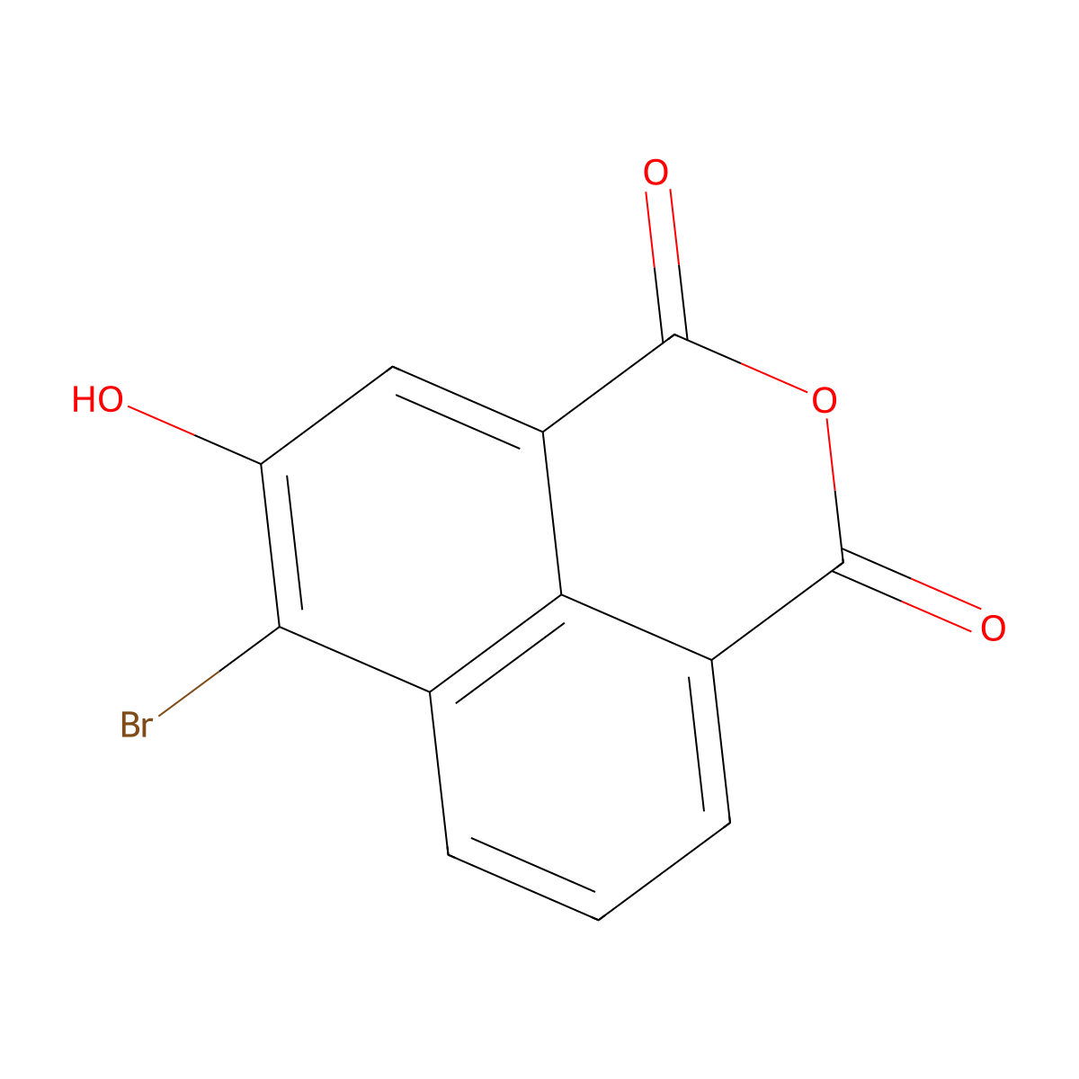 8-Bromo-7-hydroxy-3-oxatricyclo[7.3.1.05,13]trideca-1(12),5,7,9(13),10-pentaene-2,4-dione molecular structure, CAS 25994-06-3