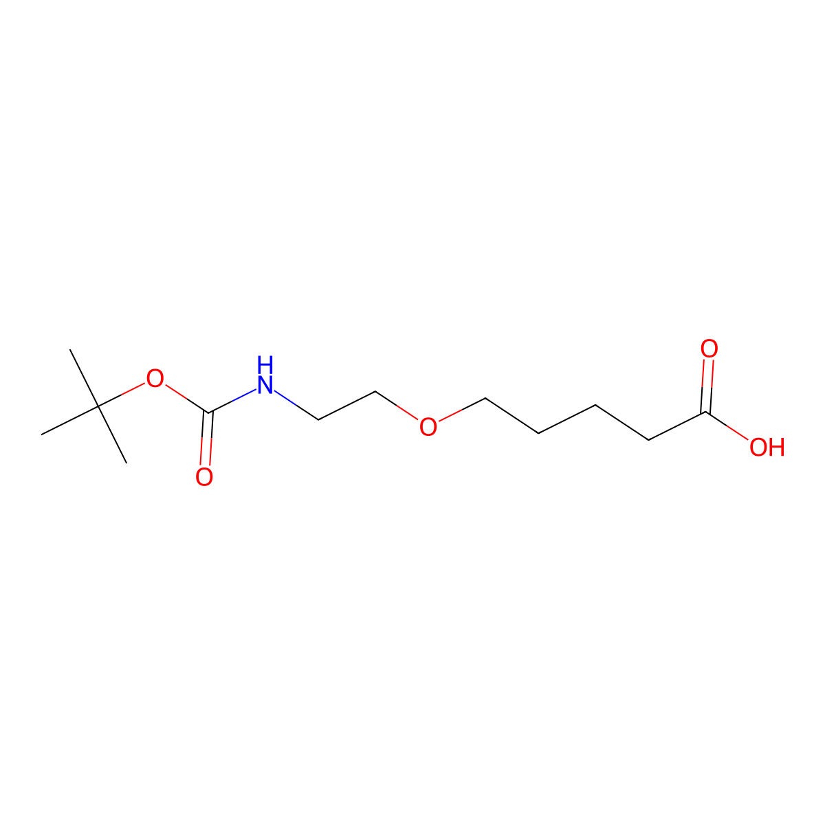5-(2-((tert-Butoxycarbonyl)amino)ethoxy)pentanoic acid molecular structure, CAS 2599846-03-2
