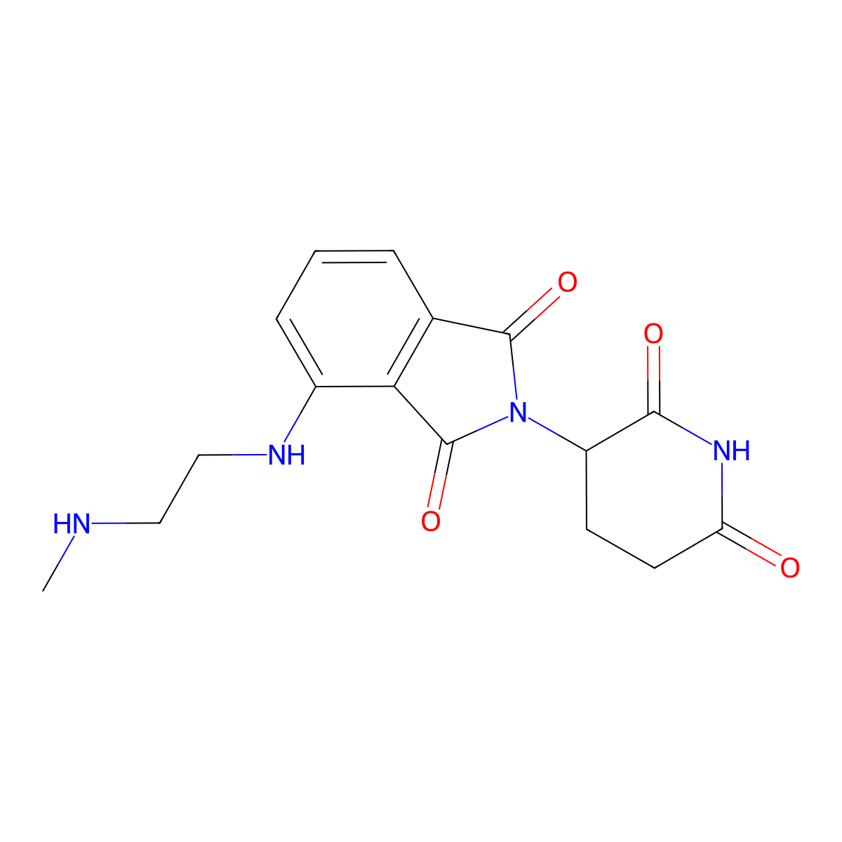 2-(2,6-Dioxo-3-piperidyl)-4-[2-(methylamino)ethylamino]isoindoline-1,3-dione molecular structure, CAS 2599846-09-8