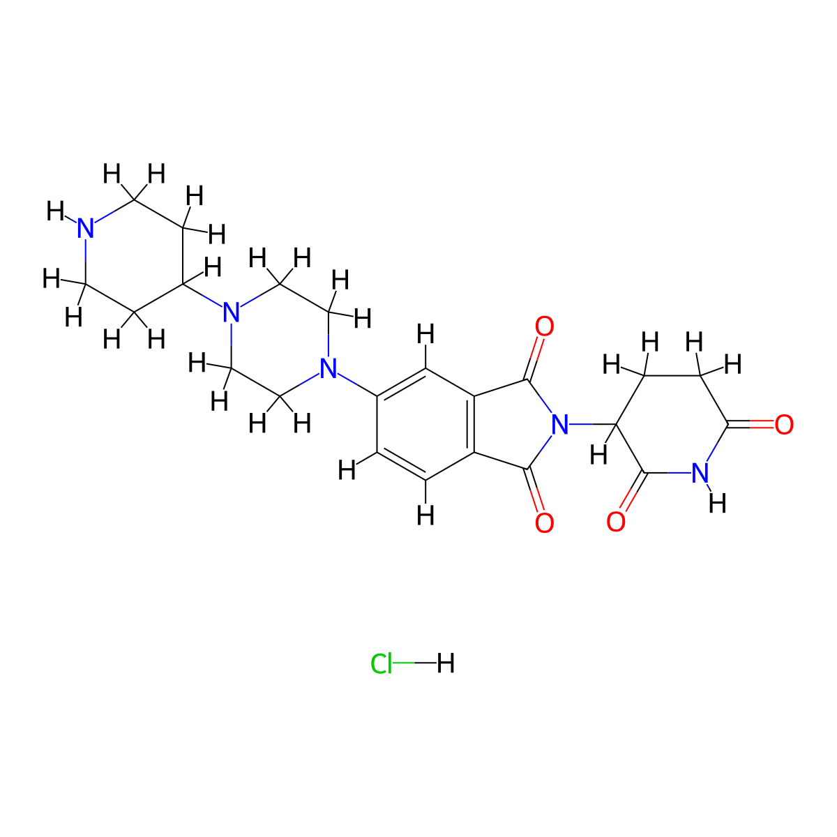 Thalidomide-Piperazine-Piperidine hydrochloride molecular structure, CAS 2599846-44-1