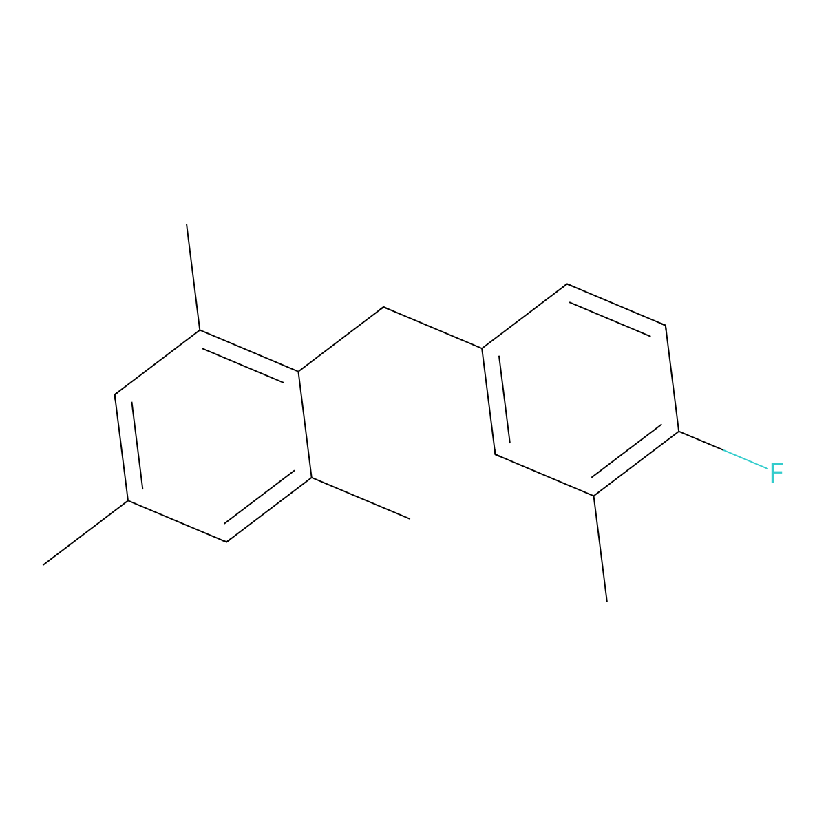 2-(4-Fluoro-3-methylbenzyl)-1,3,5-trimethylbenzene molecular structure, CAS 2599852-76-1