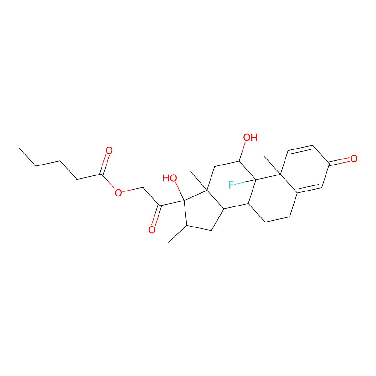 Dexamethasone 21-valerate molecular structure, CAS 2600-31-9
