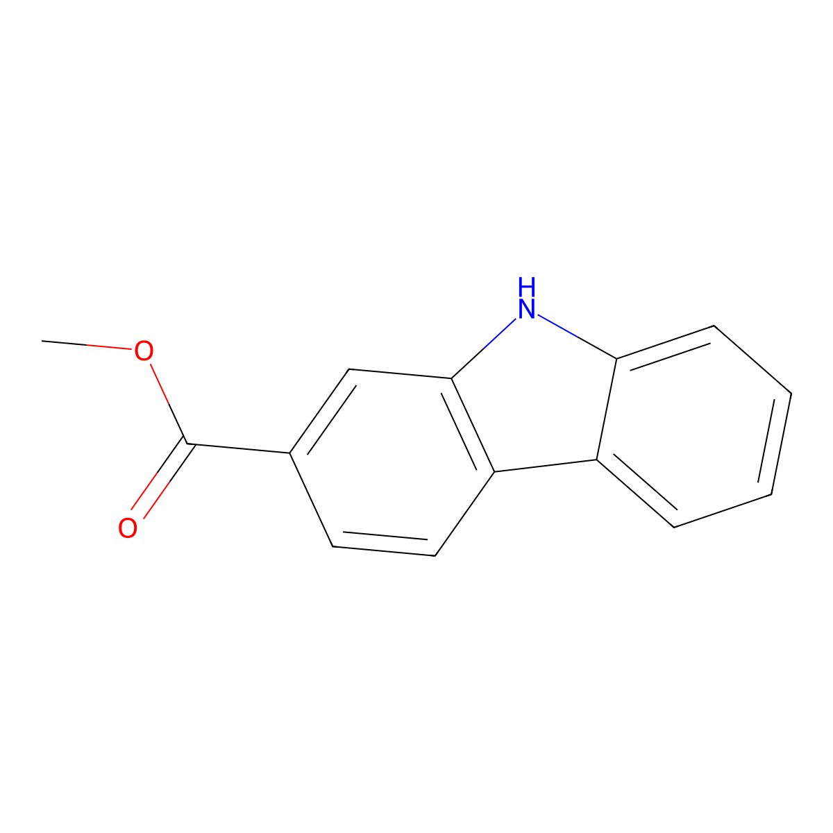 Methyl 9H-carbazole-2-carboxylate molecular structure, CAS 26000-33-9