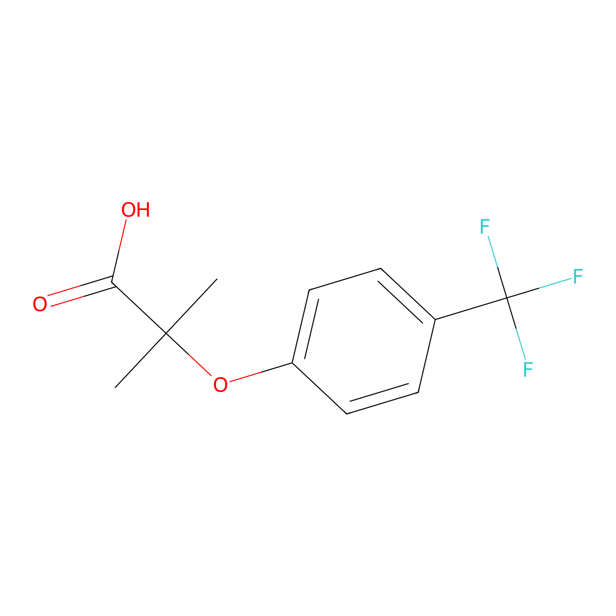 2-Methyl-2-[4-(trifluoromethyl)phenoxy]propanoic acid molecular structure, CAS 26002-48-2