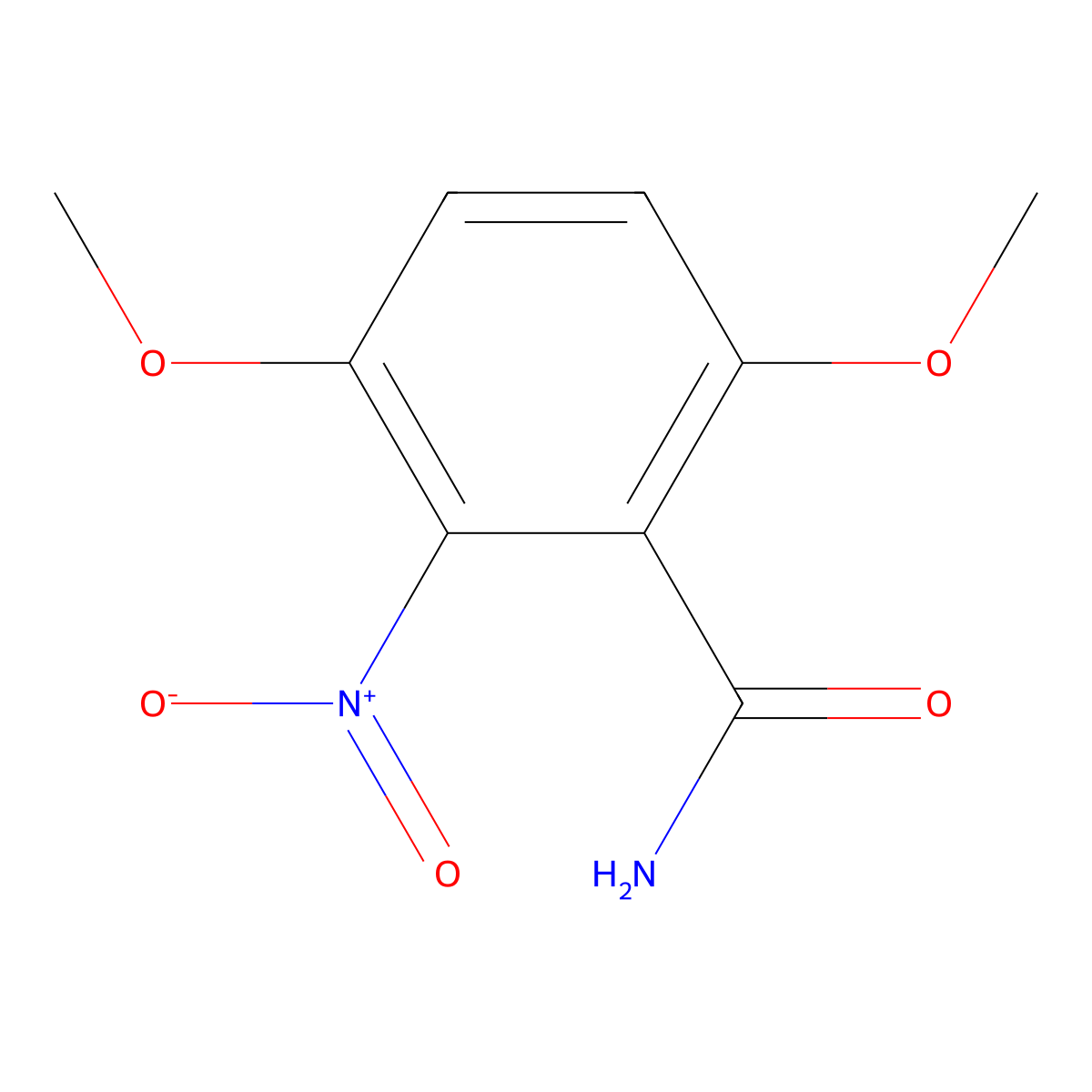 3,6-Dimethoxy-2-nitrobenzamide molecular structure, CAS 26002-58-4