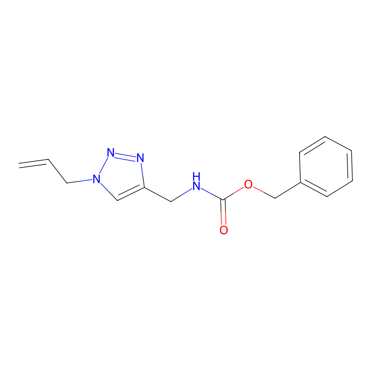 benzyl N-{[1-(prop-2-en-1-yl)-1H-1,2,3-triazol-4-yl]methyl}carbamate molecular structure, CAS 2600383-35-3