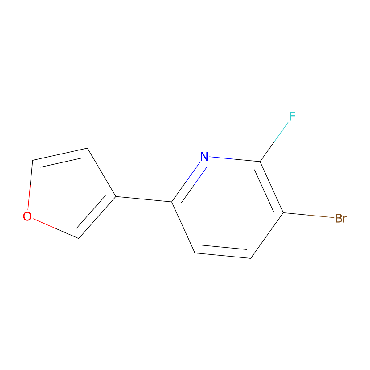 3-Bromo-2-fluoro-6-(furan-3-yl)pyridine molecular structure, CAS 2600398-75-0