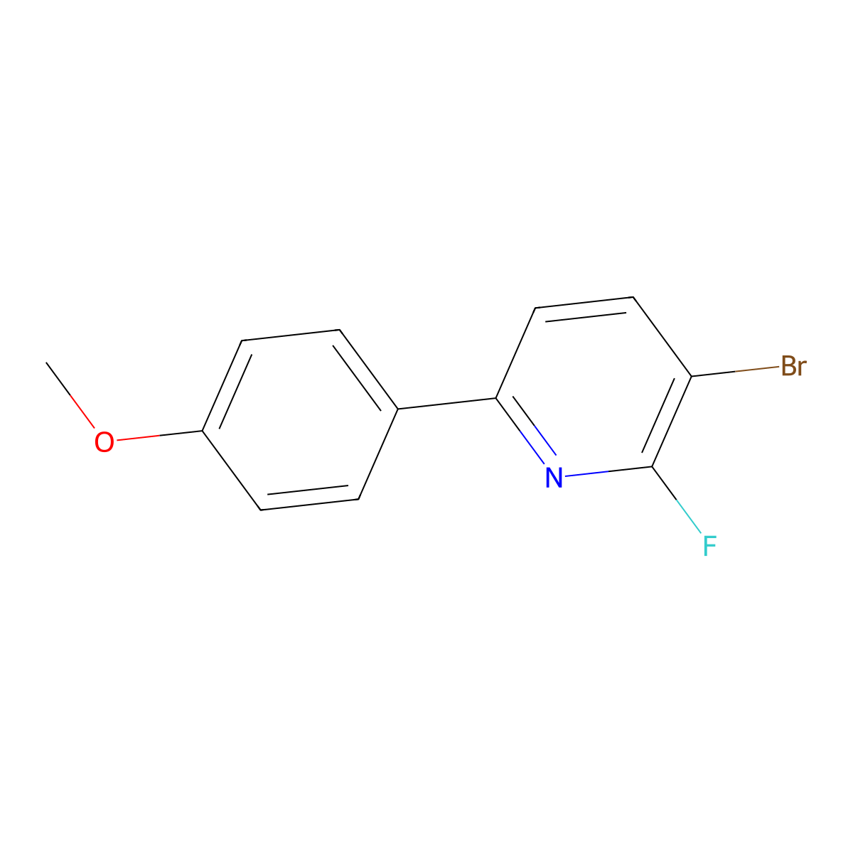 3-Bromo-2-fluoro-6-(4-methoxyphenyl)pyridine molecular structure, CAS 2600399-74-2