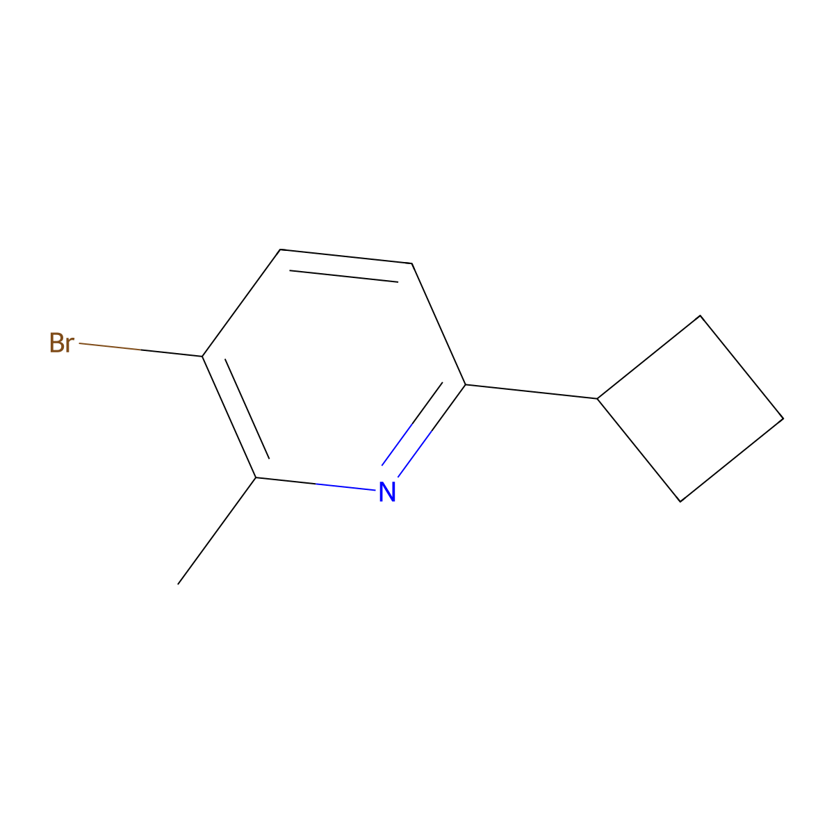 3-Bromo-6-cyclobutyl-2-methylpyridine molecular structure, CAS 2600399-91-3