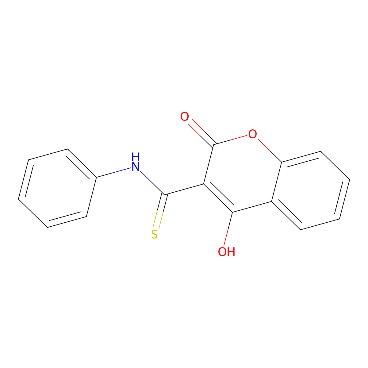 4-hydroxy-2-oxo-N-phenyl-2H-chromene-3-carbothioamide molecular structure, CAS 26004-25-1