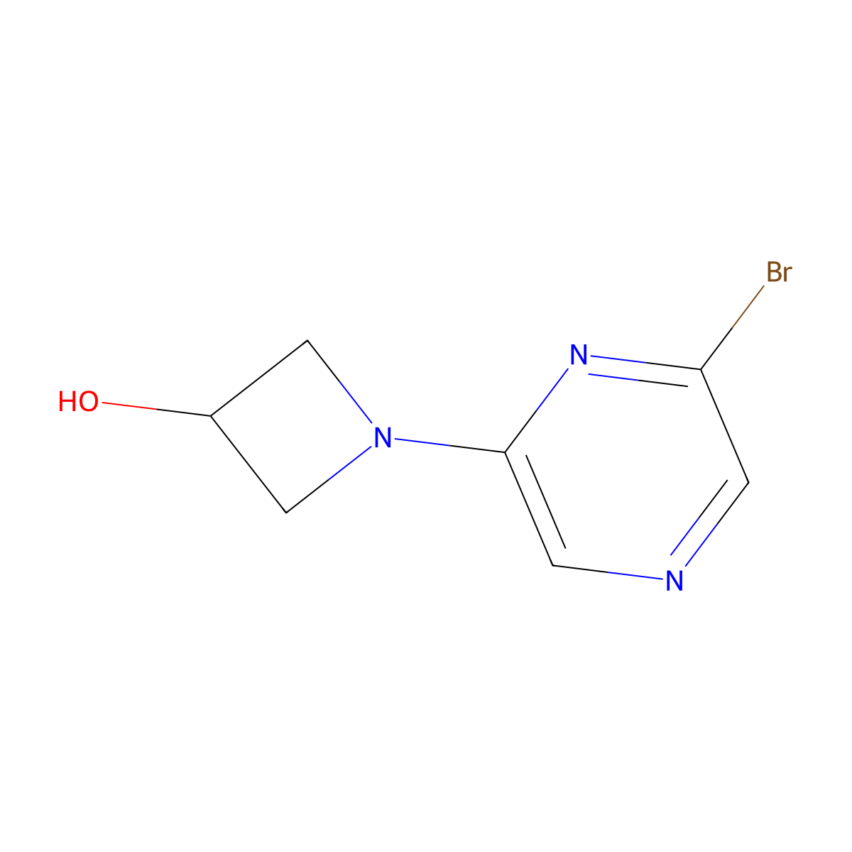 1-(6-Bromopyrazin-2-yl)azetidin-3-ol molecular structure, CAS 2600400-13-1