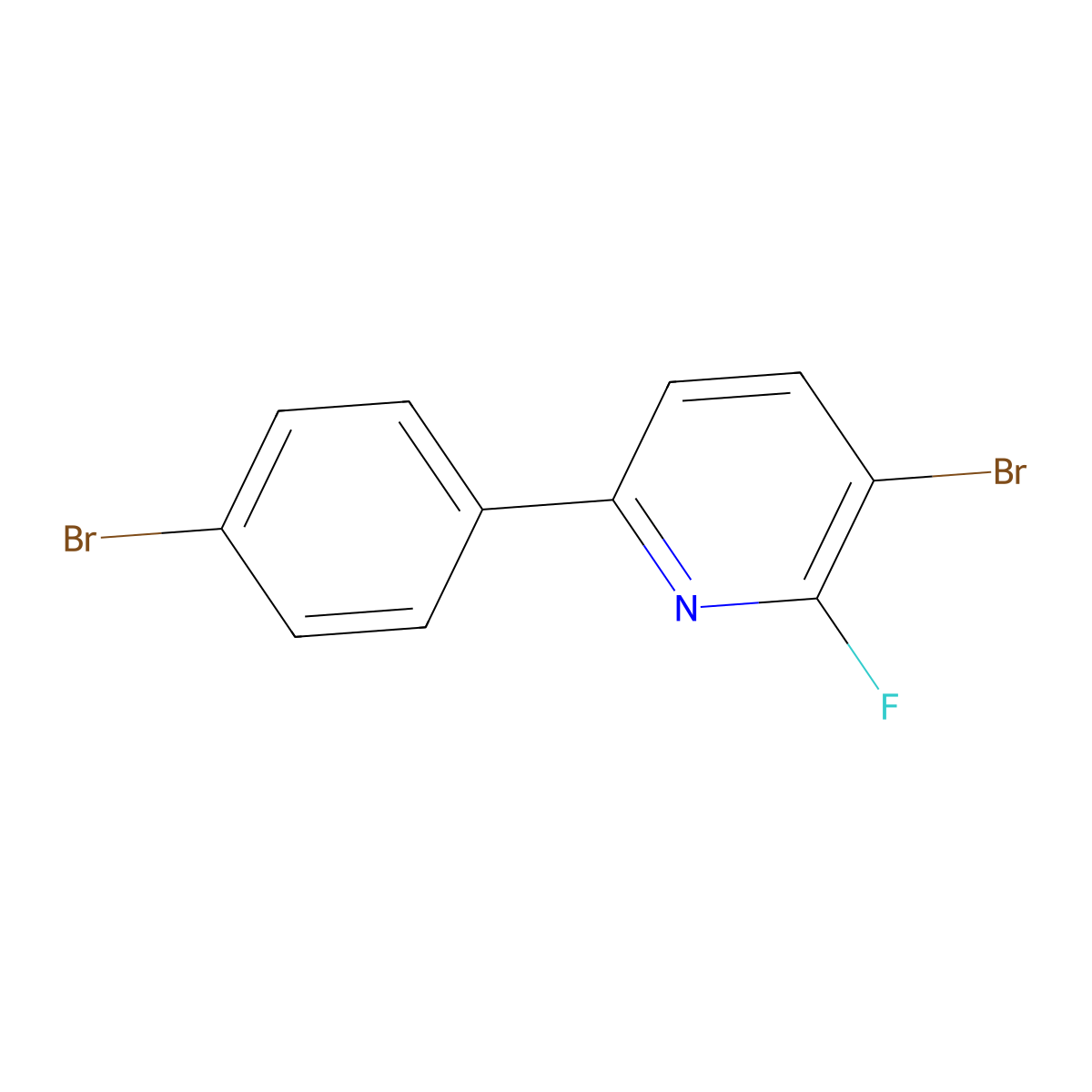 3-Bromo-6-(4-bromophenyl)-2-fluoropyridine molecular structure, CAS 2600400-29-9