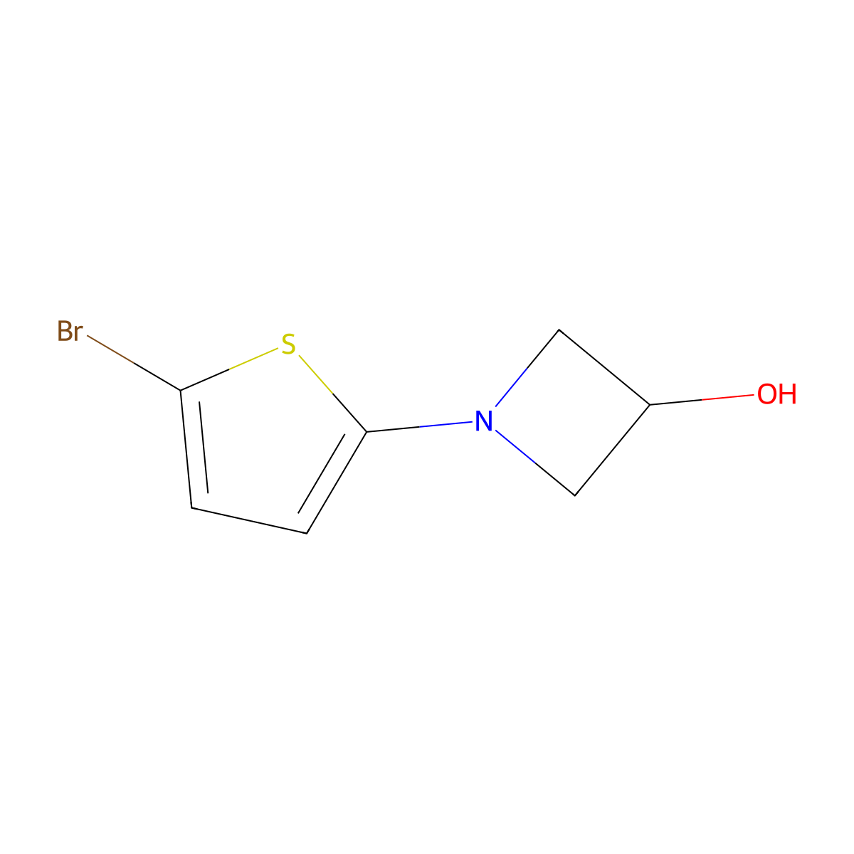1-(5-Bromothiophen-2-yl)azetidin-3-ol molecular structure, CAS 2600400-31-3