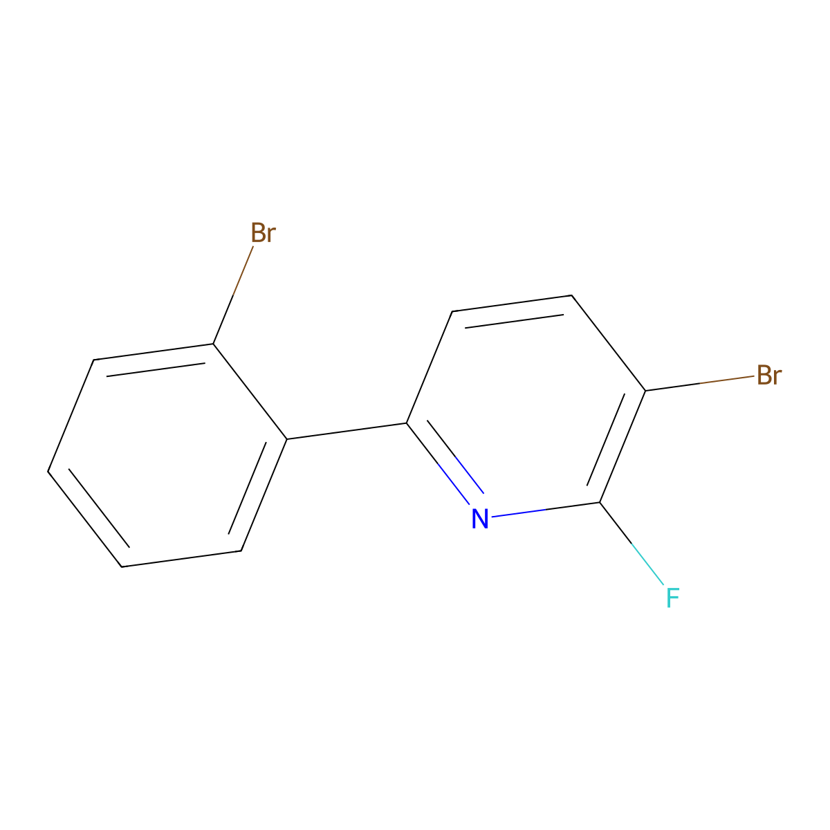 3-Bromo-6-(2-bromophenyl)-2-fluoropyridine molecular structure, CAS 2600400-33-5