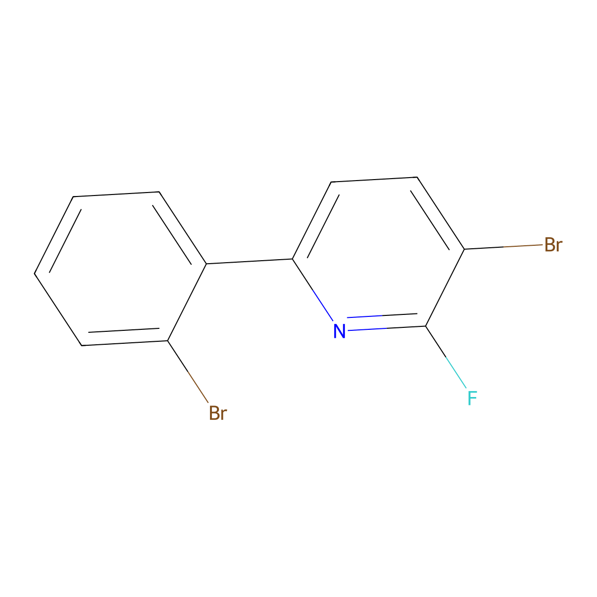 3-Bromo-6-(2-bromophenyl)-2-fluoropyridine molecular structure, CAS 2600400-33-5