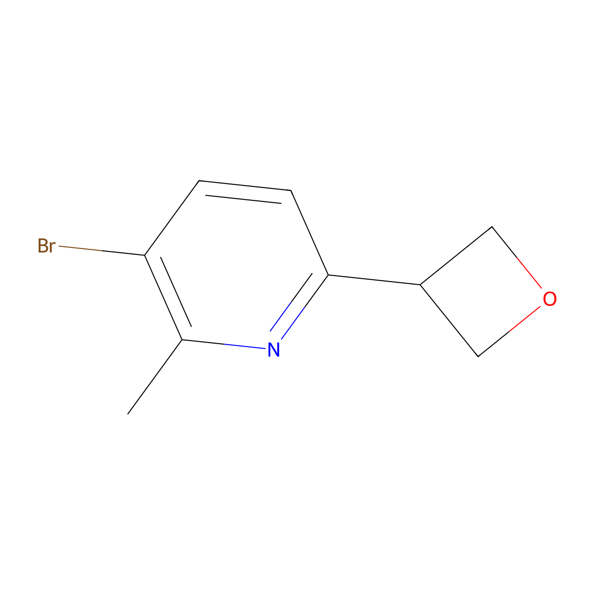 3-Bromo-2-methyl-6-(oxetan-3-yl)pyridine molecular structure, CAS 2600400-35-7