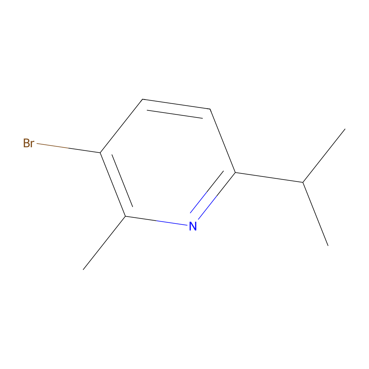 3-Bromo-6-isopropyl-2-methylpyridine molecular structure, CAS 2600400-61-9