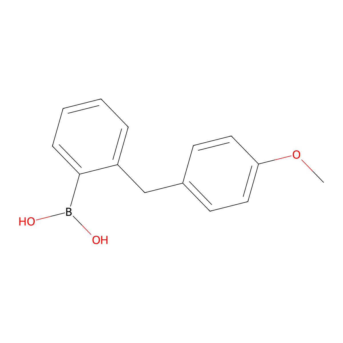 (2-(4-Methoxybenzyl)phenyl)boronic acid molecular structure, CAS 2600427-84-5