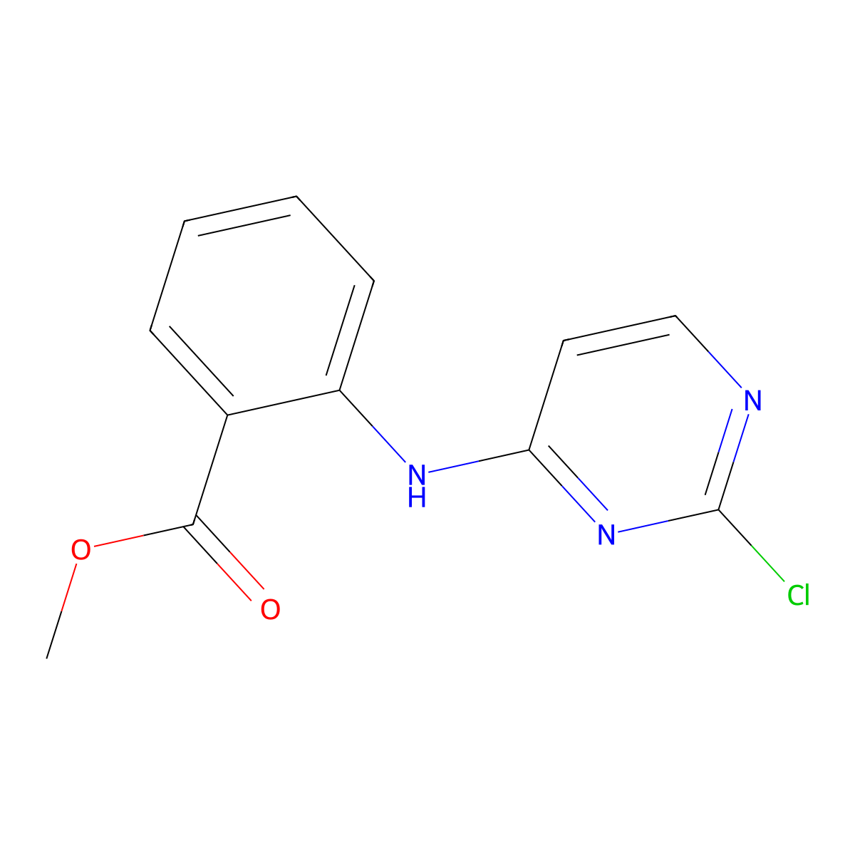 Methyl 2-[(2-chloro-4-pyrimidinyl)amino]benzoate molecular structure, CAS 260045-45-2