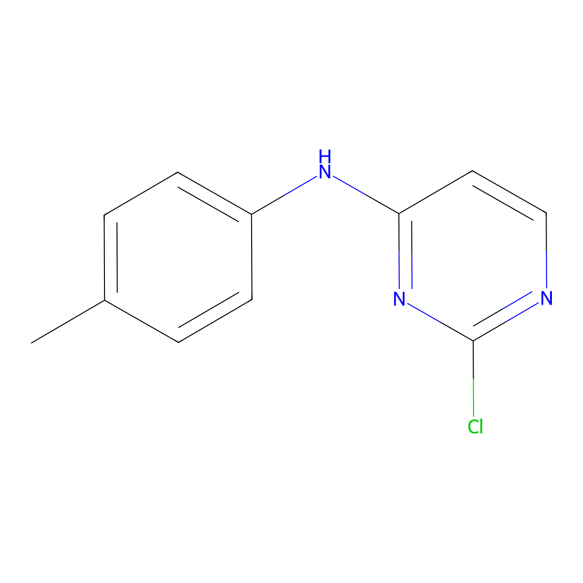 2-chloro-N-(4-methylphenyl)pyrimidin-4-amine molecular structure, CAS 260045-64-5