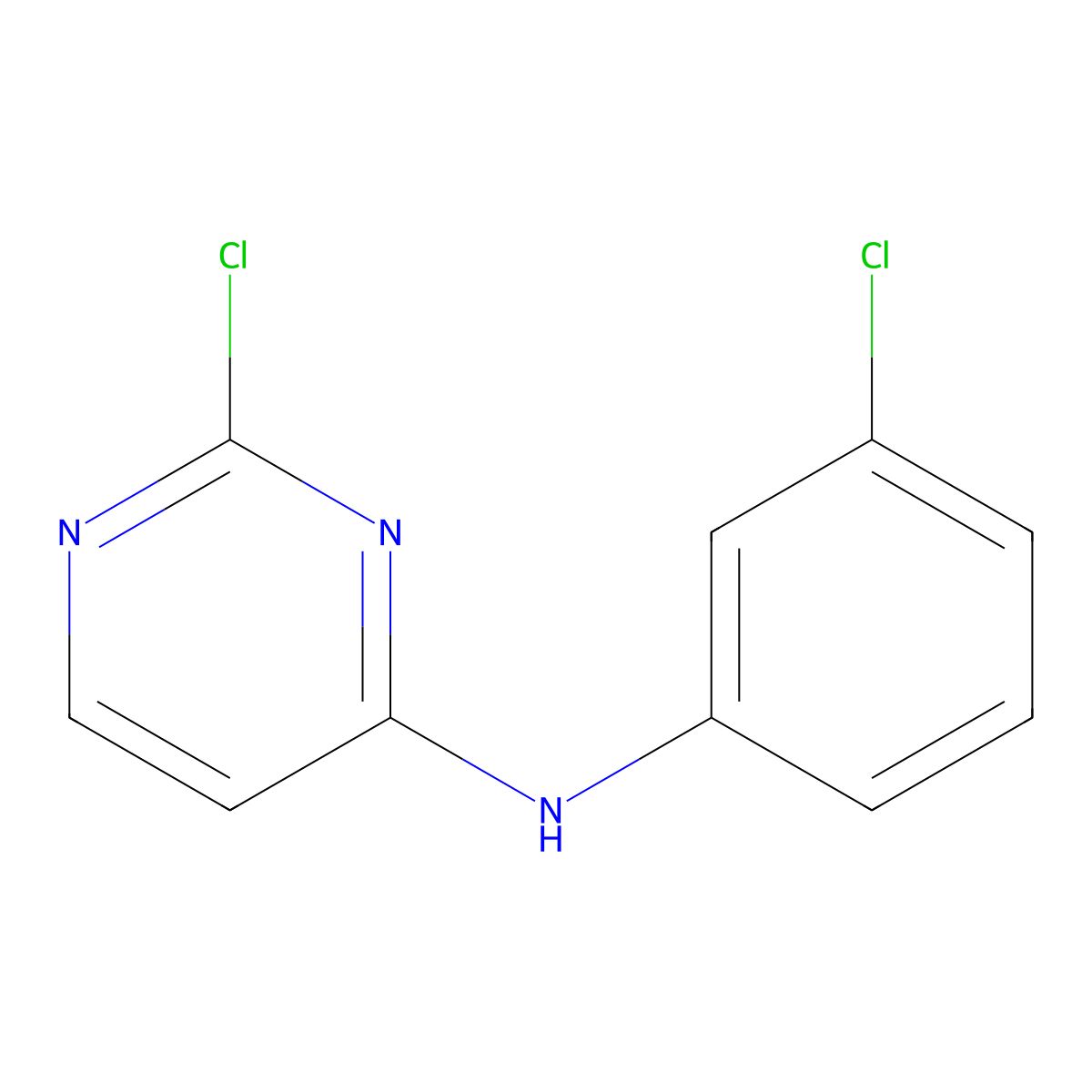 2-Chloro-N-(3-chlorophenyl)pyrimidin-4-amine molecular structure, CAS 260045-66-7