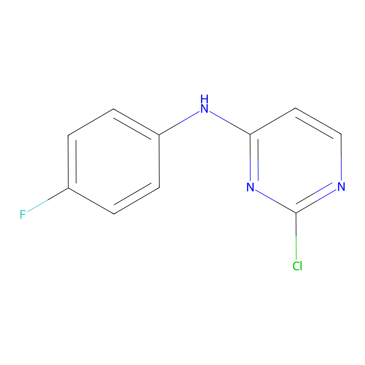 2-Chloro-N-(4-fluorophenyl)pyrimidin-4-amine molecular structure, CAS 260046-12-6