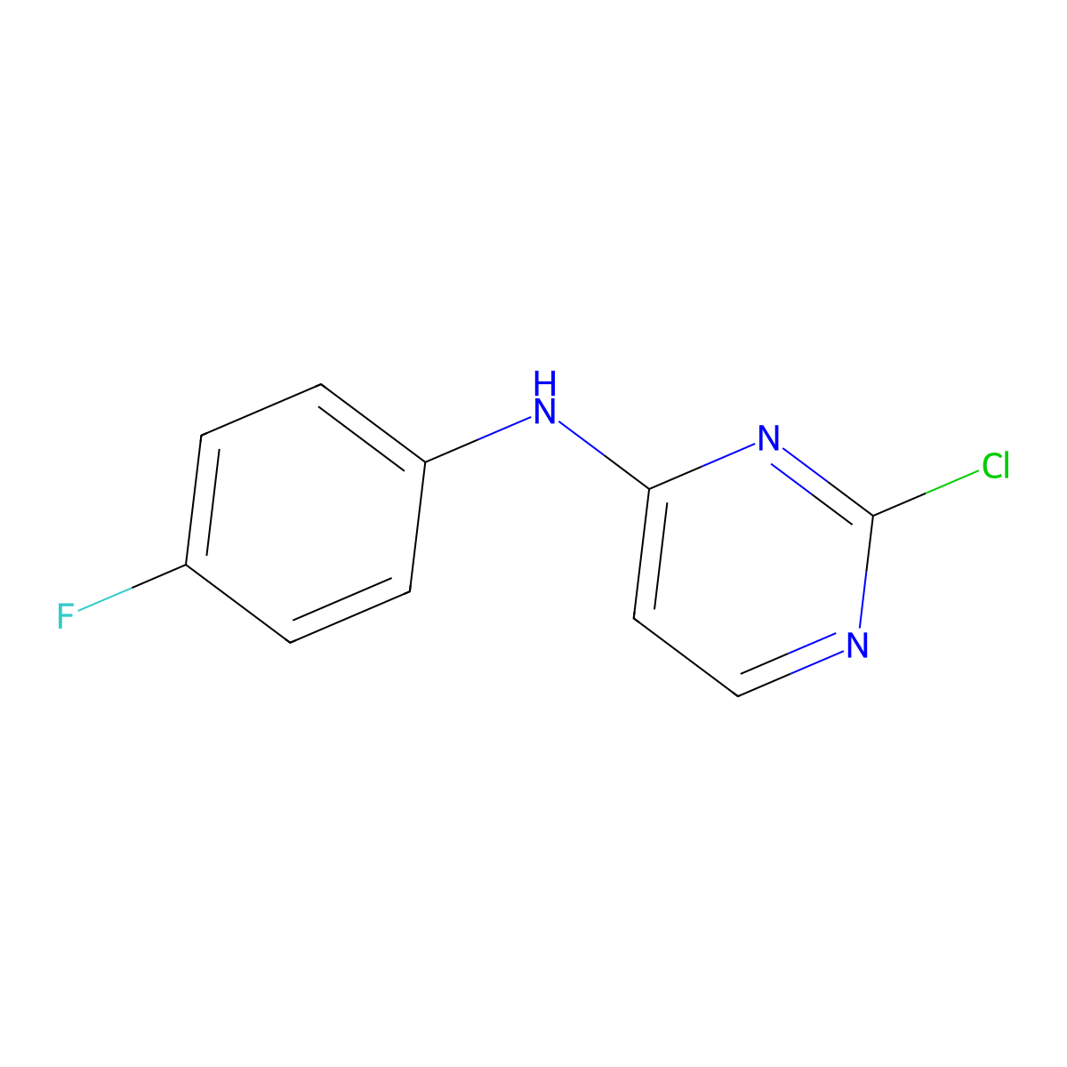 2-Chloro-N-(4-fluorophenyl)pyrimidin-4-amine molecular structure, CAS 260046-12-6