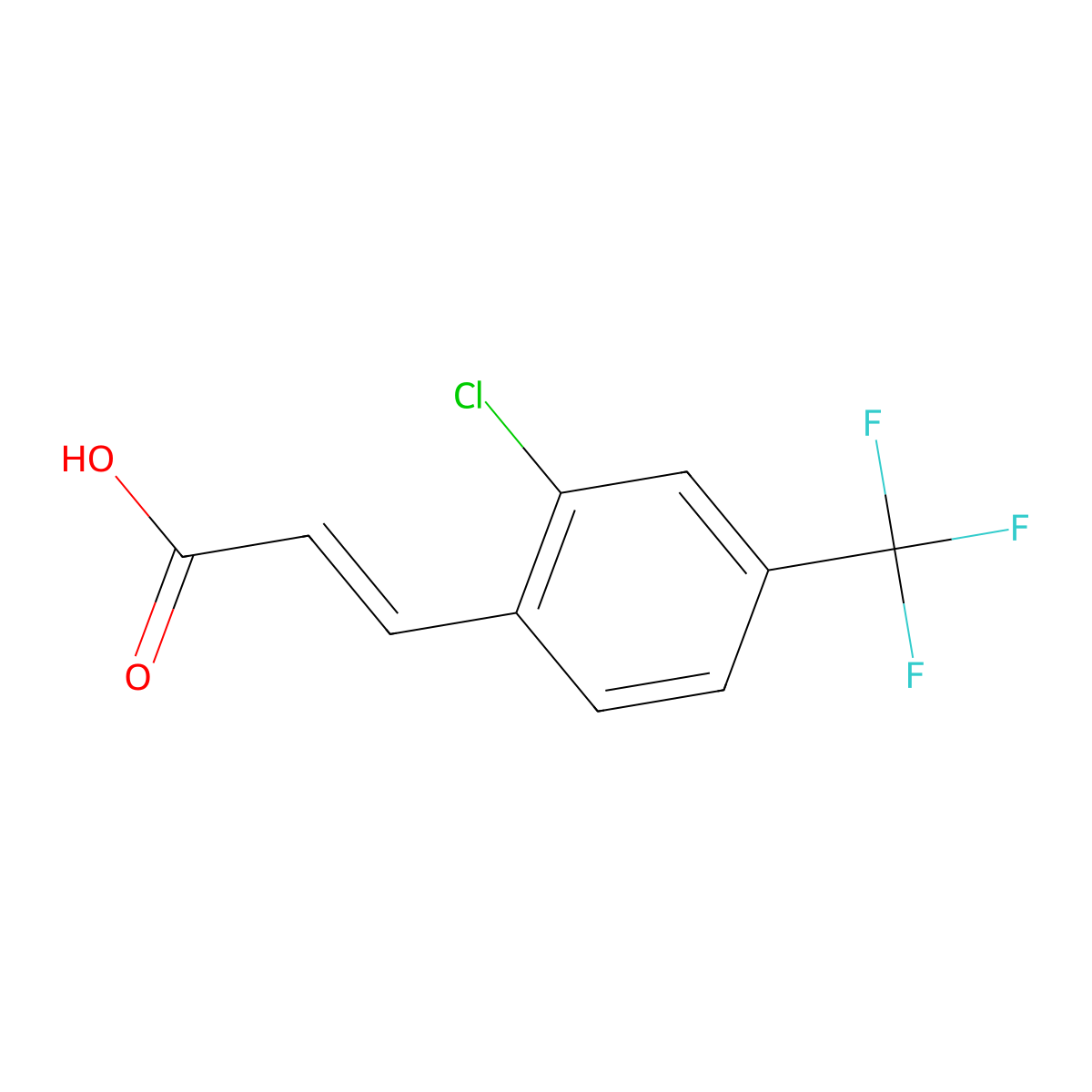 3-(2-Chloro-4-(trifluoromethyl)phenyl)acrylic acid molecular structure, CAS 260046-89-7
