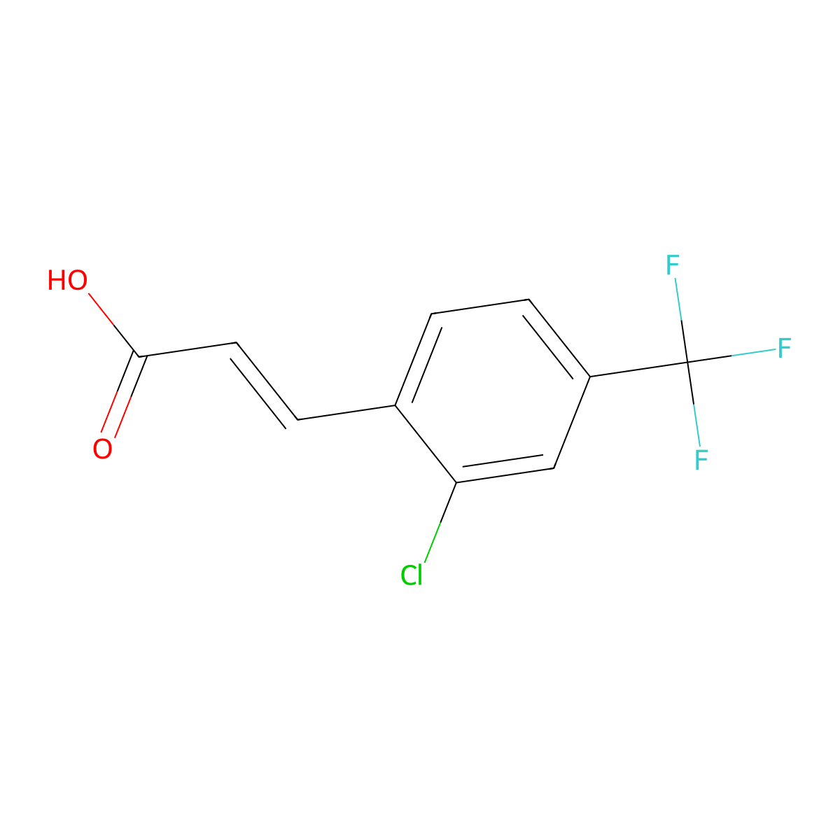 3-(2-Chloro-4-(trifluoromethyl)phenyl)acrylic acid molecular structure, CAS 260046-89-7